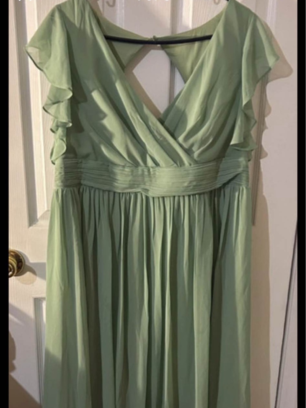 Ever Pretty Sage Green Maxi Dress with Flutter Sleeves